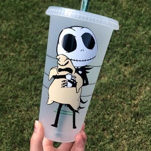 Jack Skellington and boogie man Starbucks cold cup